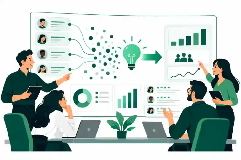 Customer insights dashboard showing how customer data becomes actionable business insights